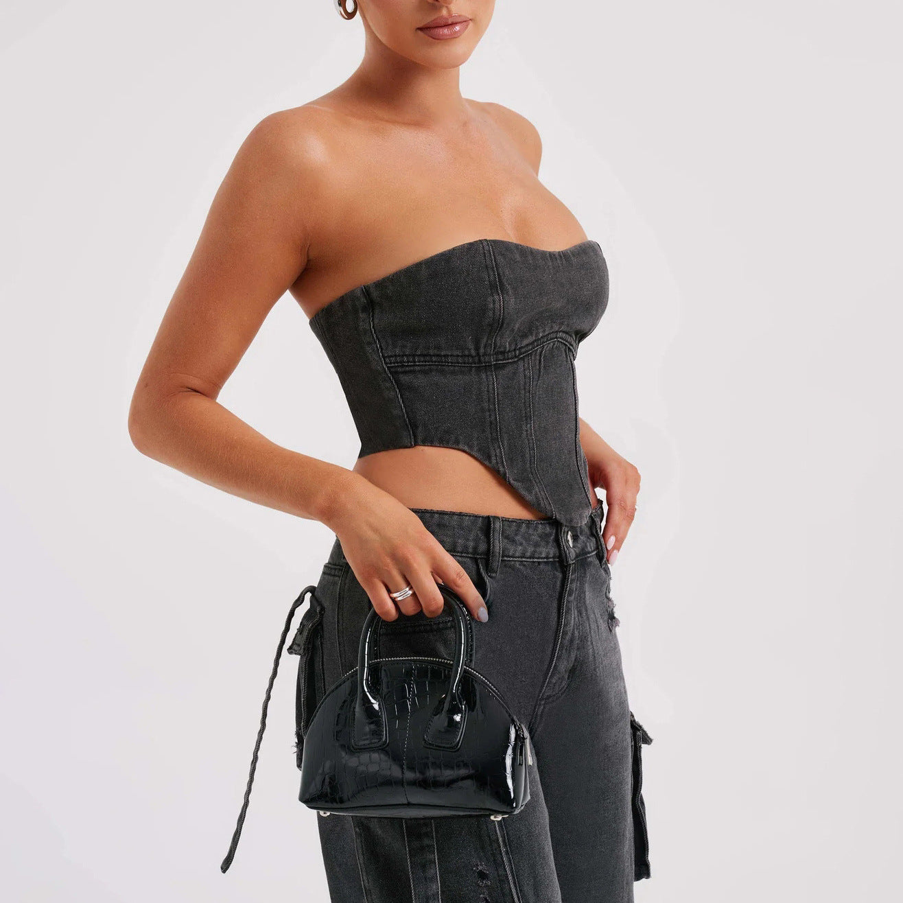 Style Urbain - Ensemble Top Bandeau et Jean Taille Basse